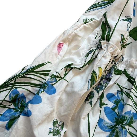 Sugarlips Dress Womens S Ivory Floral Babydoll Mini Ruffle V-Neck Split Spring - Picture 7 of 10